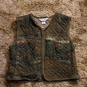 Sharon Young Quilted Vest - Brown and Green